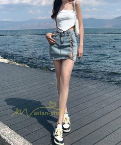 ショートパンツ | スカート風レディースデニムショーパン ハイウエスト 短パン 20代30代40代 カジュアル 通勤通学