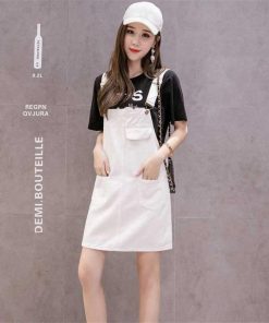 オーバーオール サロペット | ショートスカート オーバーオールスカート オールインワンスカート サロペットスカート デニムスカート ショートデニム 無地 カジュアル ゆったり