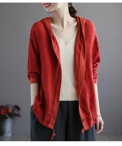 カーディガン | レディース 無地 UVカットー ライトアウター 秋コーデ 40代50代 きれいめ カジュアル フード付き エレガント 大きいサイズ 20代30代 麻混 秋服