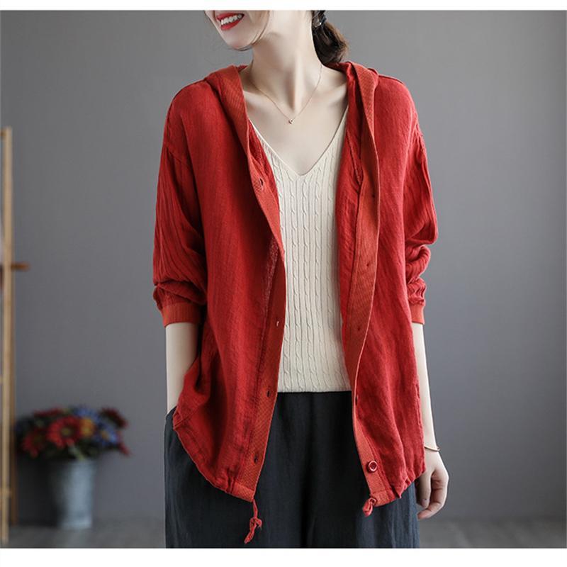 カーディガン | レディース 無地 UVカットー ライトアウター 秋コーデ 40代50代 きれいめ カジュアル フード付き エレガント 大きいサイズ 20代30代 麻混 秋服