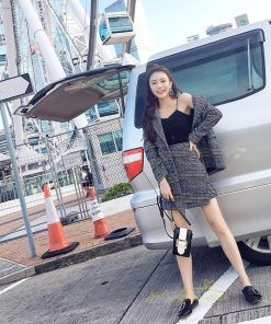 スカートスーツ | セットアップ レディース フォーマルスーツ 千鳥格子柄 アウター スカート ミニ丈 通勤 OL きれいめ オフィス 結婚式 入学 カジュアル