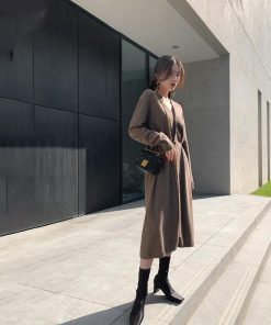 ワンピース | キーネック 大人 おしゃれ ロングワンピ 秋冬 シンプル 上品 ニットレディース セーター暖かい