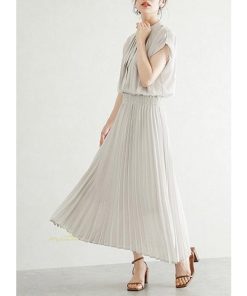 送料無料セール | 夏ワンピース プリーツワンピース 半袖 揺れる 大人 可愛い ロングワンピース レディース ワンピ 50代60代 パーティードレス ママワンピース 30代40代 無地