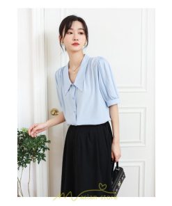 シャツ・ブラウス | ブラウス 半袖 レディース シャツ おしゃれ トップス レトロ オフィス 通勤 夏コーデ シンプル Vネック 上品 華奢見え 20代30代40代 着痩せ エレガント