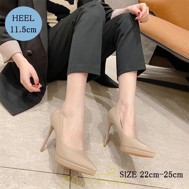 パンプス | 痛くない レディース ヒール 11.5cm 走れる 疲れない 美脚 きれいめ 安定感 通勤 歩きやすい フォーマル 卒業式 入学式 黒 入社式 冠婚葬祭 ブラック