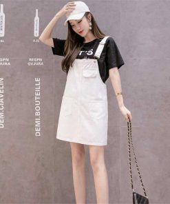 オーバーオール サロペット | ショートスカート オーバーオールスカート オールインワンスカート サロペットスカート デニムスカート ショートデニム 無地 カジュアル ゆったり