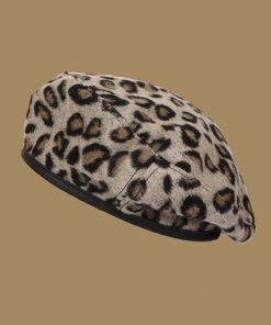 ベレー帽 | 起毛 レオパード柄 秋冬