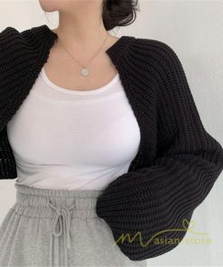 カーディガン | ニットショート丈 アウター レディース 羽織り 無地 長袖 ライトアウター セーター 可愛い 通学通勤 20代30代 ニット 春秋