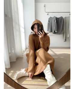 ニットワンピース | ワンピース 春 春服 レディース 長袖 ゆったり 秋 冬 ロング丈 可愛い おしゃれ 韓国風 着痩せ お出かけ 暖か 体型カバー 韓国ファッション