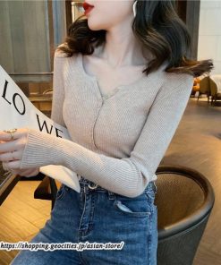 ニット・セーター | カットソー ニット レディース リブニット 長袖 秋冬 春 トップス スリム ストレッチ インナー 無地 着痩せ 長袖ニット 長袖カットソー プルオーバー 通学通勤
