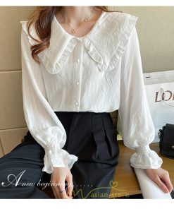 シャツ・ブラウス | ブラウス シャツ レディース 40代 上品 ブラウス きれいめ 通勤 OL ビジネス ゆったり 白  コーヒー ホワイト 秋 シフォン 夏 上品 秋コーデ 着痩せ