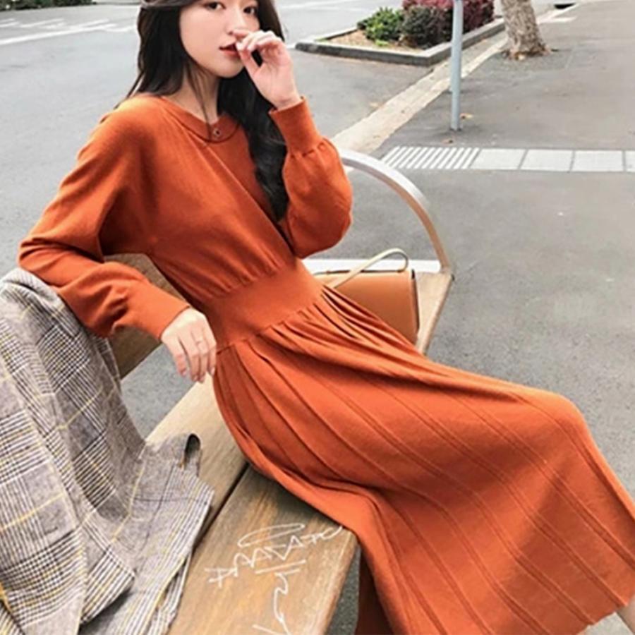 ワンピース | ニットプリーツワンピースレディースニット