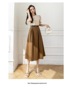 スカート | ロングきれいめ レディース Aラインデート 20代 30代 40代 50代 秋 冬 あったか 通勤 ハイウエスト お出かけ 細見え ベルト付き