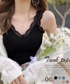 キャミソール | タンクトップス カップ付き リブインナー