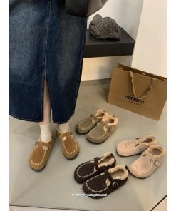 ローファー | モカシン レディース モカシンシューズ カジュアルシューズ 内ボア ファー シンプル ぺたんこ 秋 冬 柔らかい あったか 痛くない もふもふ 2022新作