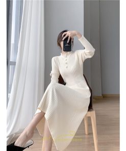 ニットワンピース | レディース 冬 きれいめ ロング おしゃれ 秋冬 長袖 送料無料 可愛い 着痩せ Aライン 20代30代40代50代 韓国風 ハイネック