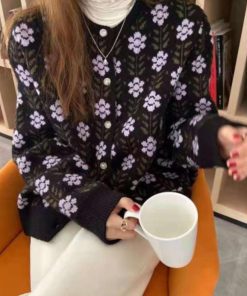 ニット・セーター | 花柄 ジャガードカーディガンレディース
