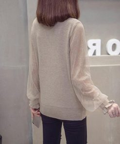 ニット・セーター | ニットセーター カットソー バルーン袖 袖チュール切り替え レディース 長袖 おしゃれ ニットトップス プルオーバー