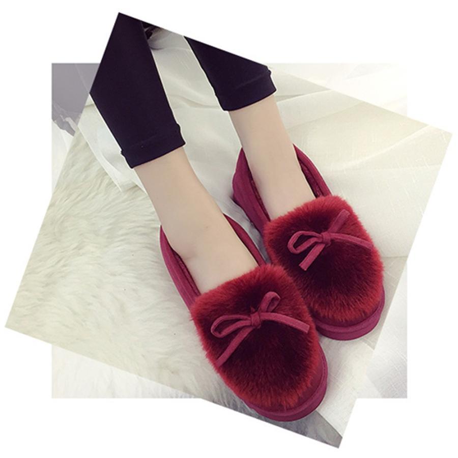 パンプス | 秋冬 レディース 痛くない パンプス ムートン ボア ぺたんこ