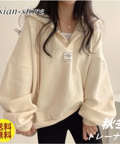 パーカー | レディース トレーナー フード付き 長袖 カジュアル 秋冬コーデ 薄手 可愛い 20代 30代 40代 トップス おしゃれ プルオーバー 秋物 50代 タグ
