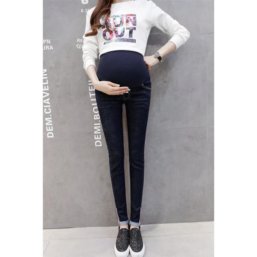 セール | マタニティデニムパンツ テーパードパンツ 産前産後 着痩せ 妊婦パンツ 妊娠パンツ デニムパンツ 調整できる 春 秋 無地 可愛い マタニティ ママ お腹包み