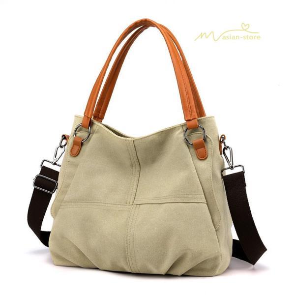 女性用バッグ | トートバッグ レディース ショルダーバック 大きめ ママバッグ 多収納 鞄 肩掛け 多機能バッグ 手提げかばん キャンパス ズック 斜めがけ 帆布 大容量