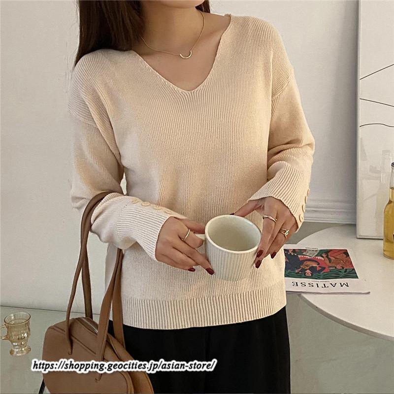 ニット・セーター | カットソー ニット レディース リブニット 長袖 秋冬 春 トップス スリム ストレッチ インナー 無地 長袖カットソー 長袖ニット 通学通勤 プルオーバー 着痩せ