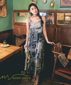 ノースリーブ | キャミソール ワンピース キャミワンピ レディース ロング丈 ゆったり カジュアル かわいい 体型カバー リラックス 春 薄手 旅行着 総柄 送料無料 夏