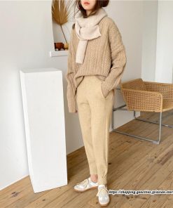 チノ・テーパード・ジョガー・スキニーパン | リブパンツ パンツ レディース ボトムス リブニット ニットパンツ ジョガーパンツ テーパードパンツ 長ズボン ウエストゴム 無地 ポケット 3色 秋冬 楽チン