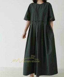 マキシ | ワンピース プリーツ Aライン 夏ワンピース 春 夏 秋 半袖 ロング マキシ丈 ロングワンピース お出かけ マキシワンピース カジュアル 着痩せ 20代30代40代50代