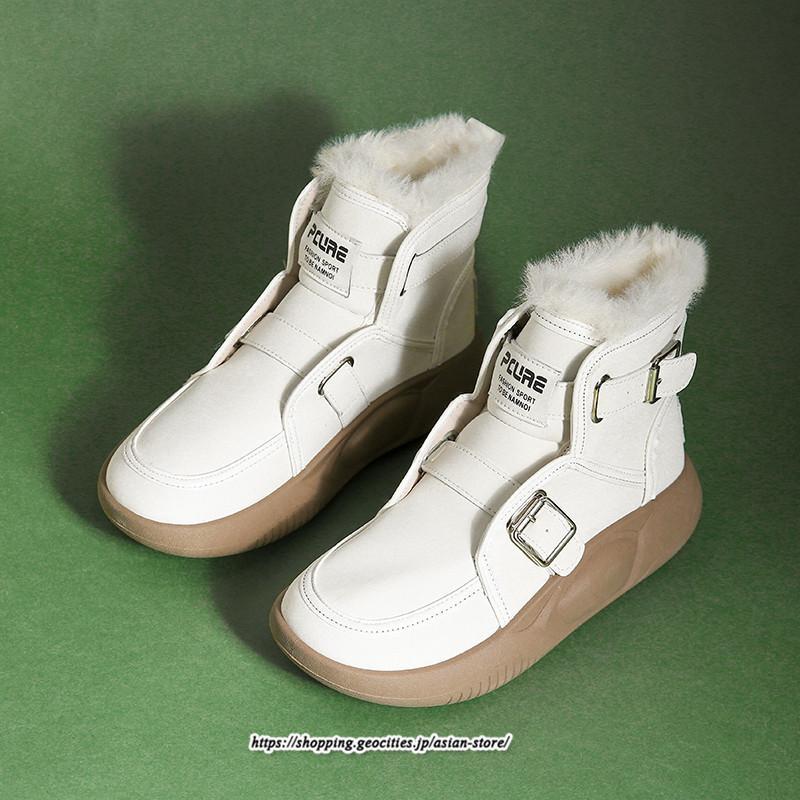 ブーツ | ムートンモカシン 冬靴 レディース 裏起毛 暖かい もこもこ 痛くない 人気 防寒 黒 白 冬 痛くない 歩きやすい 秋 おしゃれ