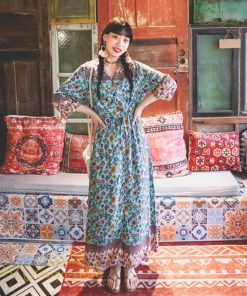 マキシ | マキシワンピース 春 夏 秋 レディース ワンピース 旅行 7分袖 カジュアル ロングワンピース 40代 花柄 旅行着 ゆったり 20代30代 Aラインワンピース お出かけ