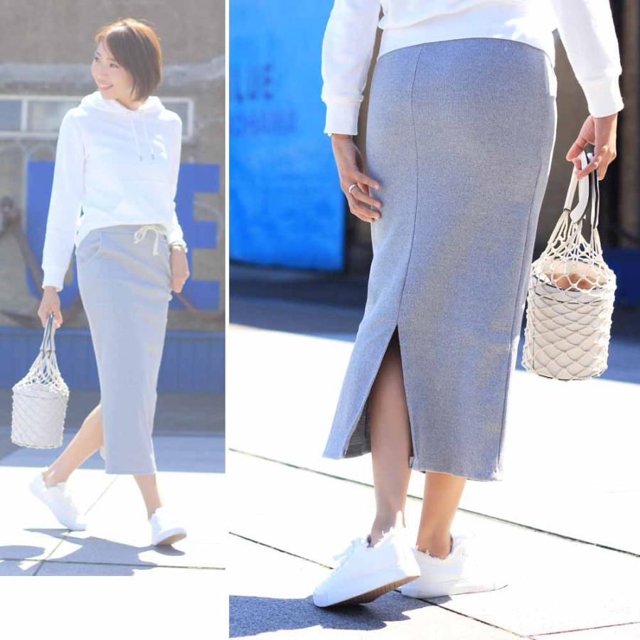 ロングスカート | タイトスカート ミモレ丈スカート リブスカート スリット スカート