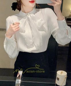 シャツ・ブラウス | ブラウス レディース きれいめ 40代 春夏秋新作 オシャレブラウス リボンネック 長袖トップス 大人 通勤OL カジュアル 50代 ゆったり エレガント シャツ30代