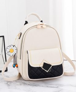 リュック | デイパック 3way レディース おしゃれ 小さめ フェイクレザー バックパック 配色 リュックサック ミニバイカラー