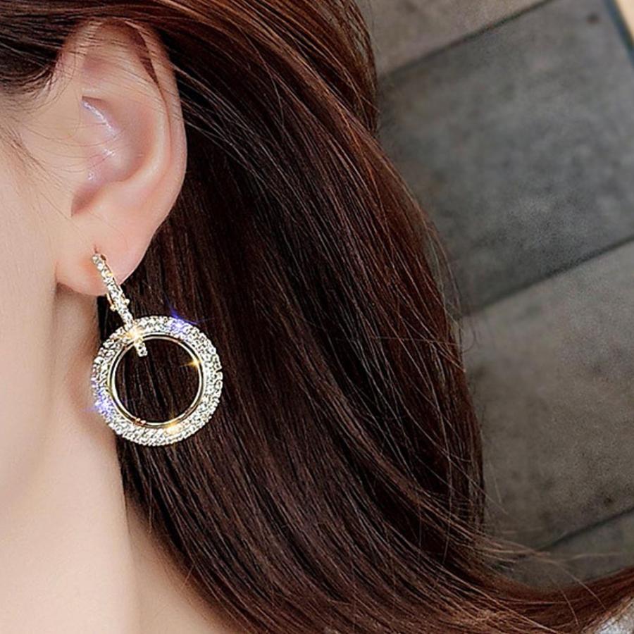 その他アクセサリー | キラキラピアス 痛くない ビジュー レディース リングピアス 華奢 サークルピアス