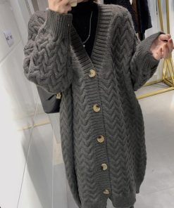 ニット・セーター | ケーブル編みニットカーディガンロング