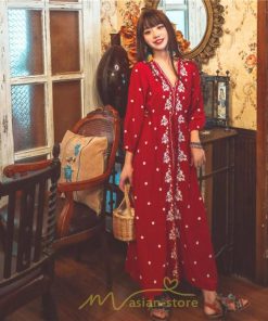 マキシ | ワンピース 七分袖 春夏秋 ロング丈 コットン 大人可愛い  ゆったり 柔らかい シンプル カジュアル ナチュラル 旅行 Aライン エスニック 着痩せ 刺繍 リゾート