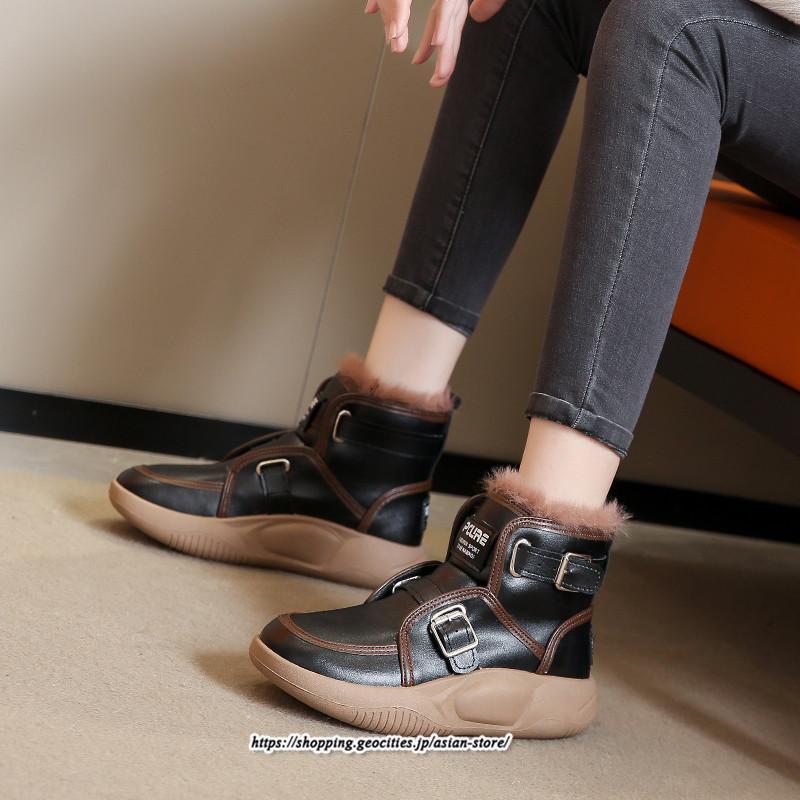 ブーツ | ムートンモカシン 冬靴 レディース 裏起毛 暖かい もこもこ 痛くない 人気 防寒 黒 白 冬 痛くない 歩きやすい 秋 おしゃれ