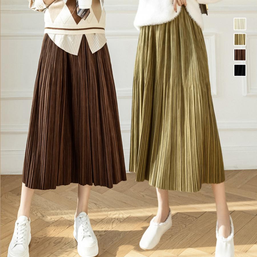 フレアスカート | プリーツスカート ハイウエスト 着やせ