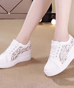 ショートブーツ | シューズ 靴 レースシースルー切り替え 痛くない レディース インヒールスニーカー 厚底