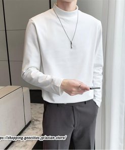 Tシャツ | メンズ トップス 秋冬 保温 無地 モックネック メンズスタイル 20代 30代 通勤 通学 着回し ビジネス 40代 長袖カットソー 冬 50代 コーデ 秋
