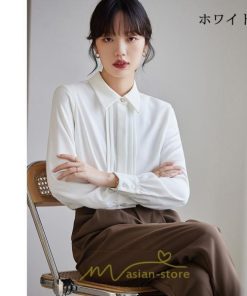 シャツ・ブラウス | ブラウス レディース 長袖 50代 白 シャツ ゆったり トップス きれいめ フォーマル 上品 フェミニン 高品質 20代 30代 お出かけ シフォン 通勤 OL 40代