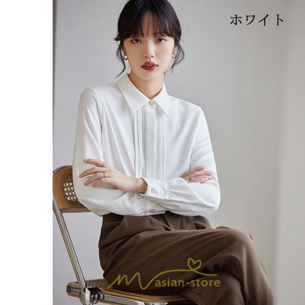 シャツ・ブラウス | ブラウス レディース 長袖 50代 白 シャツ ゆったり トップス きれいめ フォーマル 上品 フェミニン 高品質 20代 30代 お出かけ シフォン 通勤 OL 40代