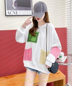 パーカー | トレーナー Tシャツ レディース 切り替え スウェット 春 長袖 おしゃれ 秋 冬 20代30代40代50代 コットン デート カジュアル 可愛い 女子会 お出かけ