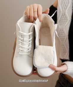 ブーツ | ムートンレディース ショート 編み上げ ジッパー付き スニーカー カジュアル 歩きやすい 秋 2022新作 冬 痛くない 内ボア