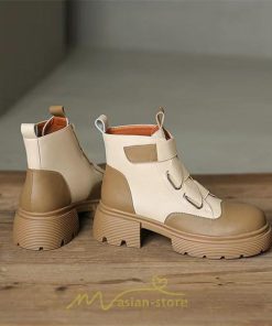 ショートブーツ | レディース 歩きやすい ワークブーツ 楽チン 痛くない ラウンドトゥ 美脚 厚底 カジュアル 通勤 通学 旅行 50代 30代 お出かけ 40代 20代