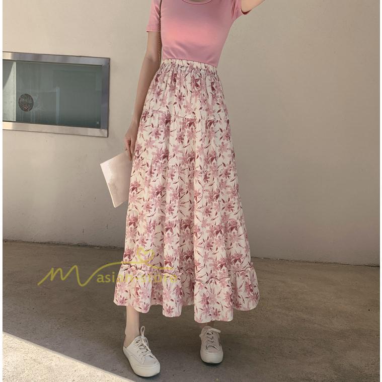 スカート | レディース シフォン フレア マキシ ロングウエストゴム マキシゆったり 普通着 お出かけ お呼ばれ カジュアル 通勤通学 リゾート