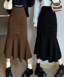 ロングスカート | マーメイドスカート秋冬 ロングスカート黒