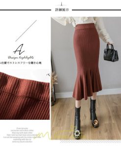 スカート | レディース ロング丈 マーメイド可愛い シンプル ニット 秋冬コーデ ボトムス きれい フレアカジュアル 女子会 新作 デート 抜け感